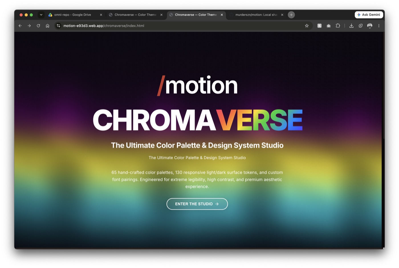 Chromaverse themes from Motion