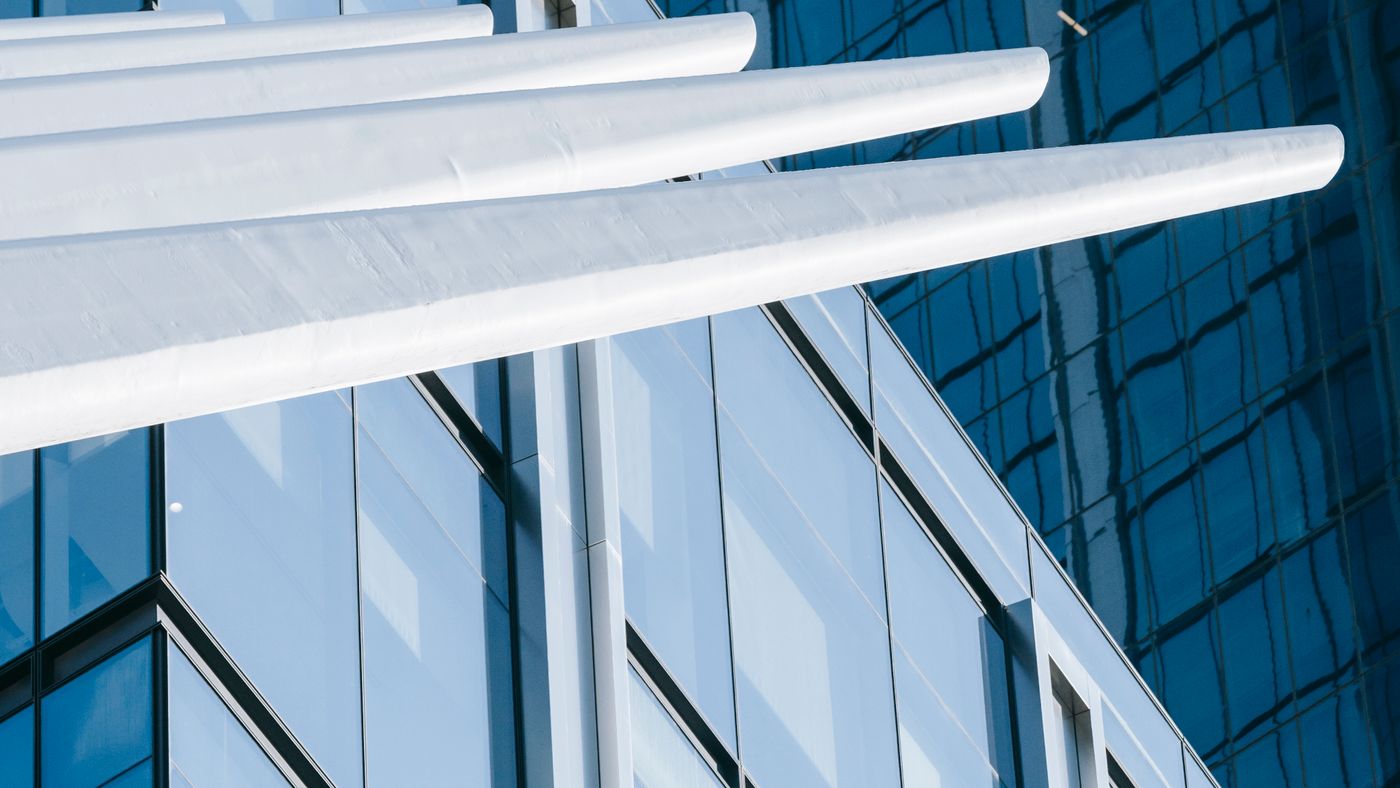 Glass and steel on a modern corporate building